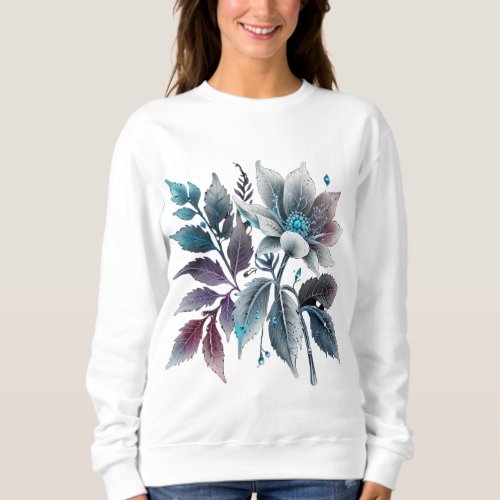 beautiful leaves and flowers sweatshirt