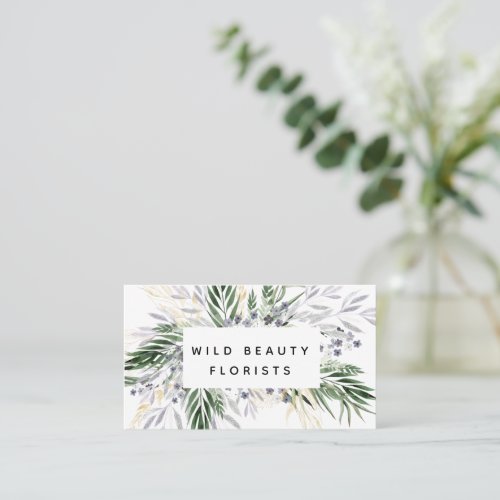 Beautiful Leaves  Flowers Florist Business Card