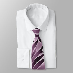 Beautiful Leaves in Aubergine Purple Neck Tie