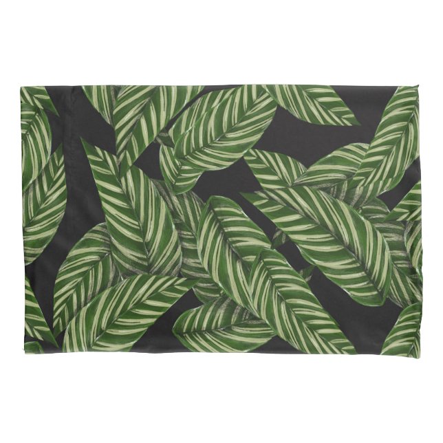 Beautiful Leaves Pattern Green Pillow Case (Front)