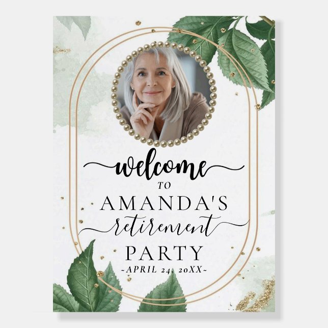 Beautiful Leaves Photo Retirement Welcome Sign (Front)