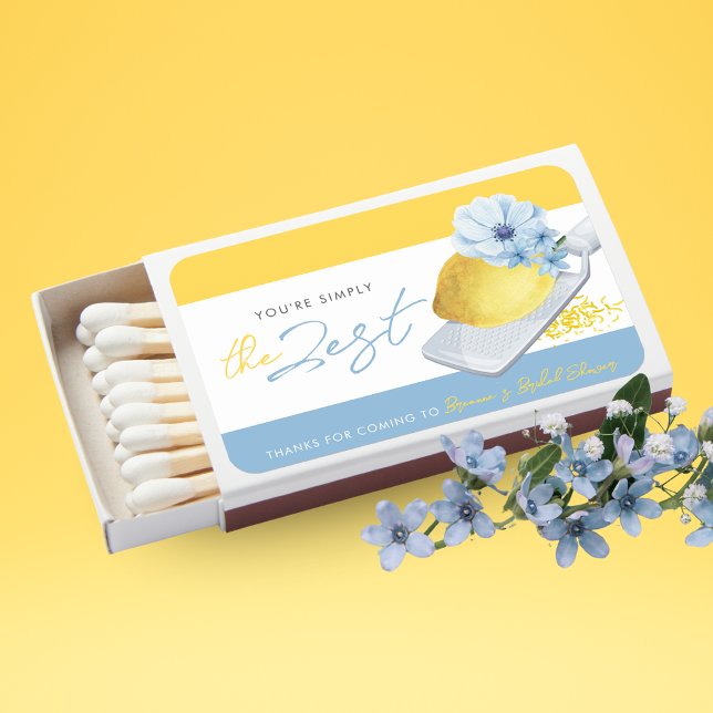 Beautiful Lemon You're Simply the Zest Party Favor Matchboxes (Beautiful Lemon You're Simply the Zest Pack of 50 Party Favor Matchboxes for Bridal or Baby Shower)