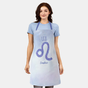 Beautiful Leo Astrology Sign Personalized Purple Apron