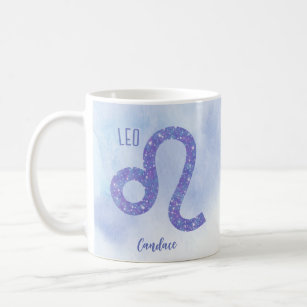 Beautiful Leo Astrology Sign Personalized Purple Coffee Mug