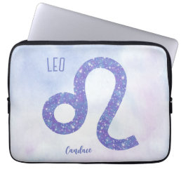 Beautiful Leo Astrology Sign Personalized Purple Laptop Sleeve