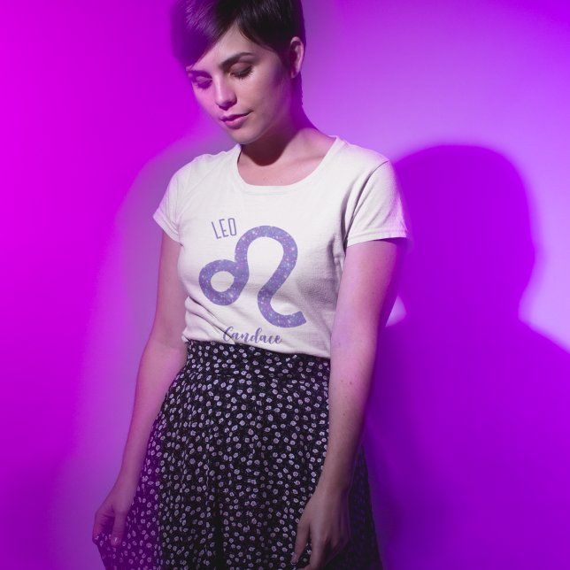 Beautiful Leo Astrology Sign Personalized Purple T-Shirt (Creator Uploaded)