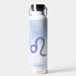 Beautiful Leo Astrology Sign Personalized Purple Water Bottle<br><div class="desc">This pretty,  personalized purple and lavender Leo water bottle features your astrological sign from the Zodiac in a beautiful sparkle like the constellations. Customize this cute gift with your name in beautiful cursive script for someone with a late July or early August birthday.</div>