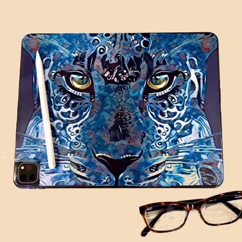 Beautiful leopard blues golden eyes iPad Tablet Sticker