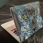 Beautiful leopard blues, golden eyes sticker skin<br><div class="desc">The actual Image is 8.5" x 14". When printed on 14" x 14". It can be Edited to larger or smaller sizes. Check the measurements on your item to be sure the image will fit. This is a beautiful leopard design in greens blues with beautiful gold and yellow eyes. This...</div>