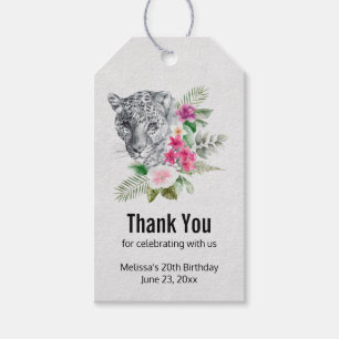 Beautiful Leopard Head Portrait in Watercolor Gift Tags