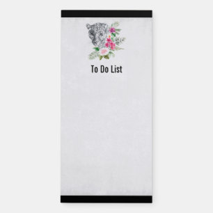 Beautiful Leopard Head Portrait in Watercolor Magnetic Notepad