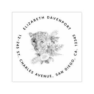 Beautiful Leopard Head Portrait in Watercolor Self-inking Stamp