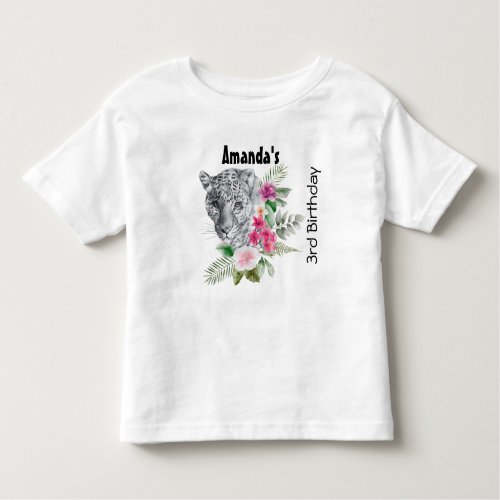 Beautiful Leopard Head Portrait in Watercolor Todd Toddler T_shirt