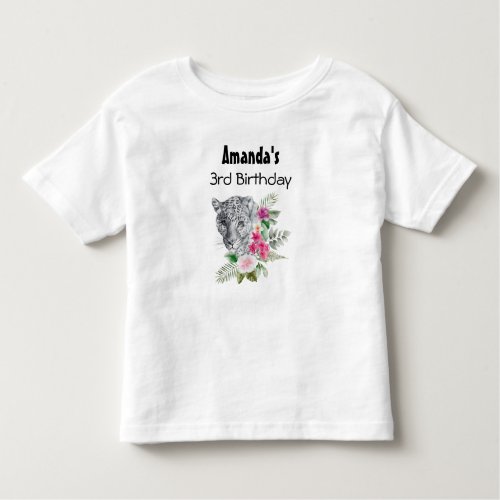 Beautiful Leopard Head Portrait in Watercolor Toddler T_shirt