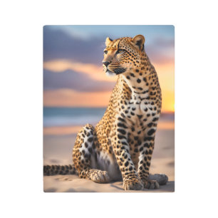 Beautiful Leopard Metal Print