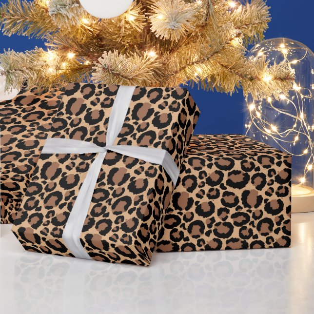 Beautiful Leopard Print Christmas Wrapping Paper (Holidays)