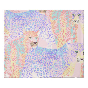 Beautiful Leopard Seamless Pattern illustration Ar Duvet Cover