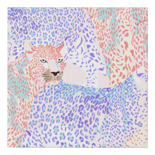 Beautiful Leopard Seamless Pattern illustration Ar Faux Canvas Print