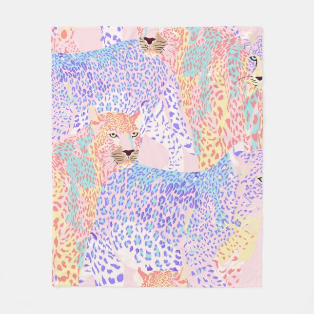 Beautiful Leopard Seamless Pattern illustration Ar Fleece Blanket (Front)