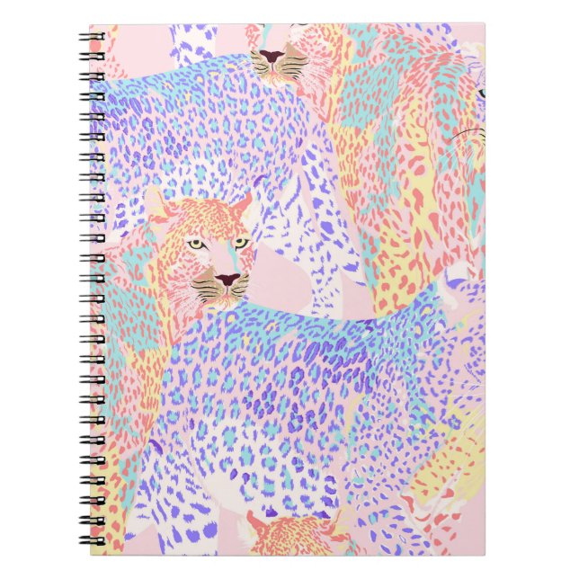 Beautiful Leopard Seamless Pattern illustration Ar Notebook (Front)