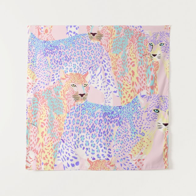 Beautiful Leopard Seamless Pattern illustration Ar Tapestry (Front)