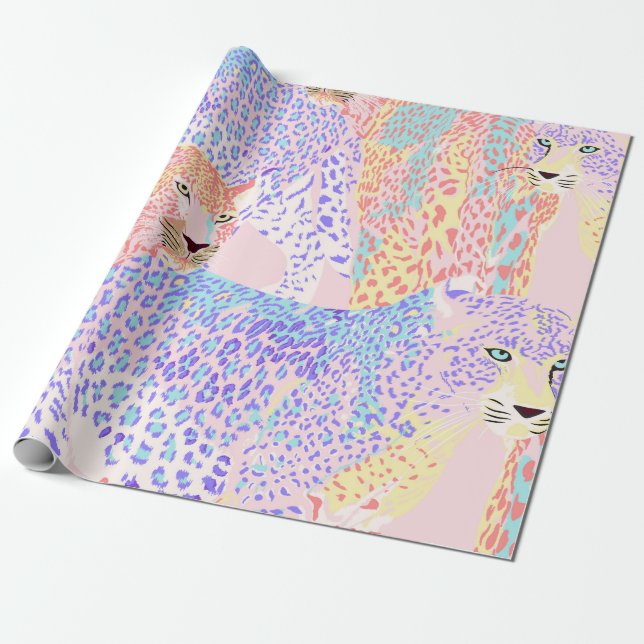 Beautiful Leopard Seamless Pattern illustration Ar Wrapping Paper (Unrolled)