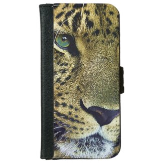 Beautiful Leopard Wild Animal Designer iPhone 6 Wallet Case