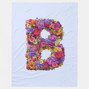 Beautiful Letter B Floral Monogram Blanket
