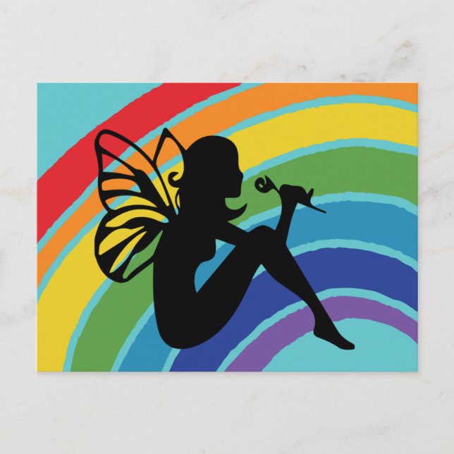 Beautiful LGBT Rainbow Fairy Postcard (Front)