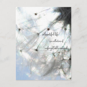 Beautiful life ... Sprüche Löwenzahn Samen Postcard