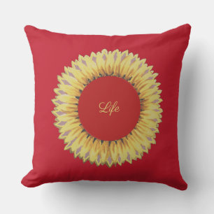 Beautiful Life Sunflower Throw Pillow