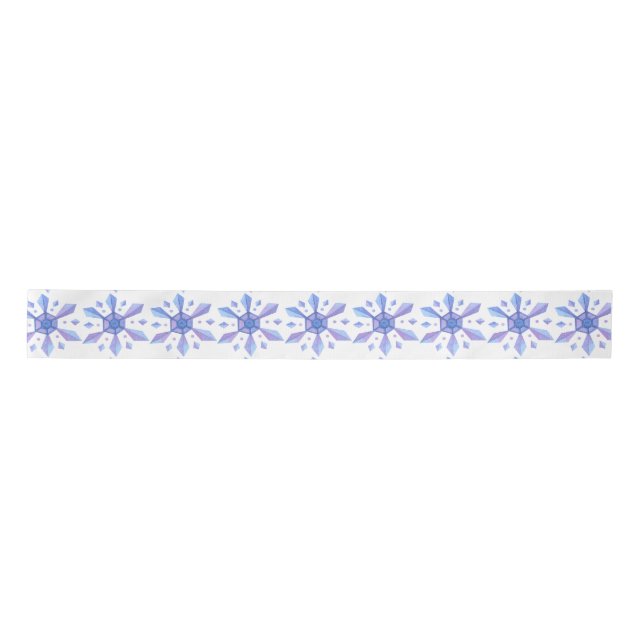 Beautiful Light Blue Star Design Satin Ribbon (Front)