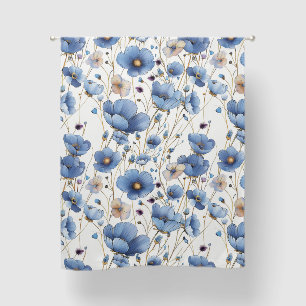 Beautiful light blue wildflower blackout curtains