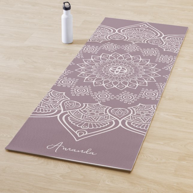 Beautiful Light Elderberry Mandala Custom Yoga Mat (In Situ)