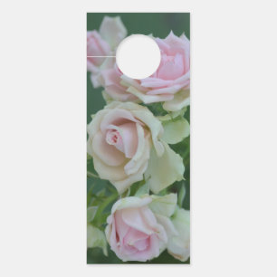 Beautiful light pink garden roses door hanger