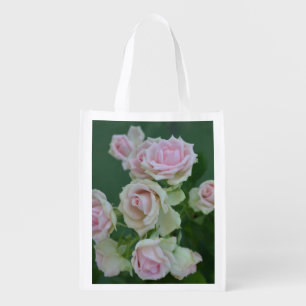 Beautiful light pink garden roses  grocery bag
