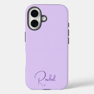 Beautiful Light Purple Personalized Name iPhone 16 Case