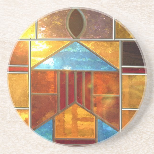 Beautiful light sandstone coaster (Front)
