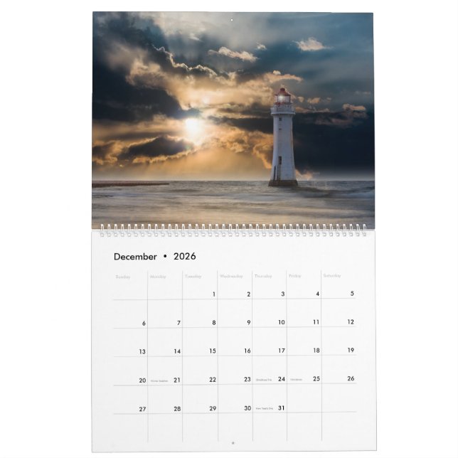 Beautiful Lighthouse 2021 Calendar (Dec 2026)
