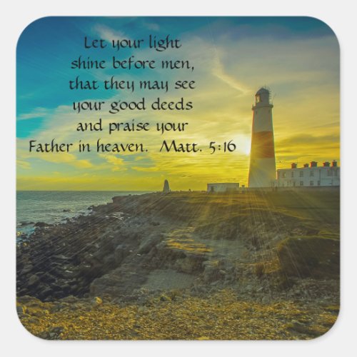 Beautiful Lighthouse Bible Verse Sticker