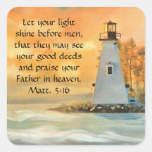 Beautiful Lighthouse Bible Verse Sticker