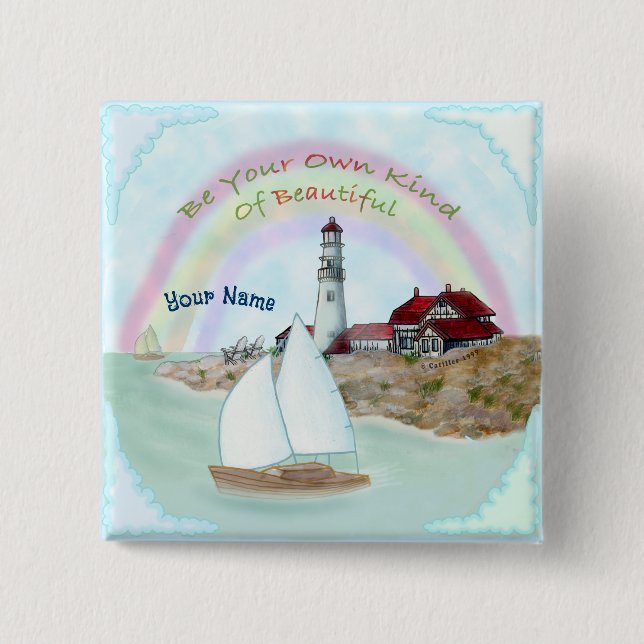 Beautiful Lighthouse  Button (Front)