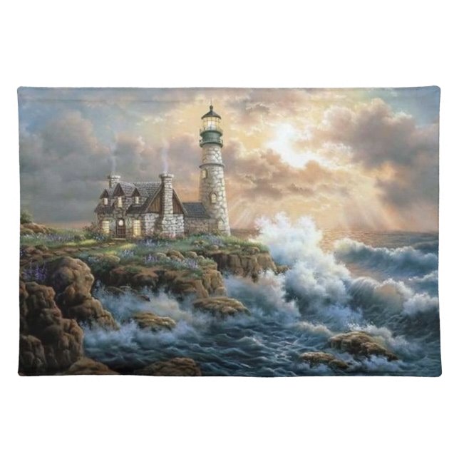 Beautiful Lighthouse Fine Art Cloth Placemat (Front)