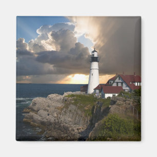 Beautiful Lighthouse Over the Ocean Magnet