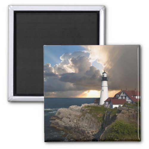 Beautiful Lighthouse Over the Ocean Magnet