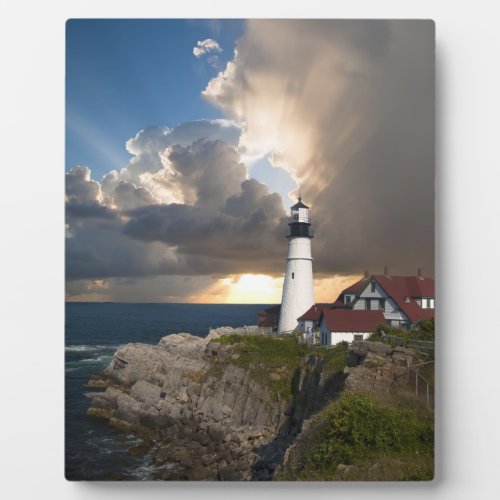 Beautiful Lighthouse Over the Ocean with Easel Plaque