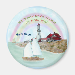 Beautiful Lighthouse round Magnet