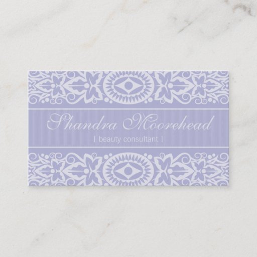 Customizable Beautiful Lilac Beauty Consultant Business Card