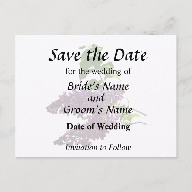 Beautiful Lilacs Announcement Postcard (Front)
