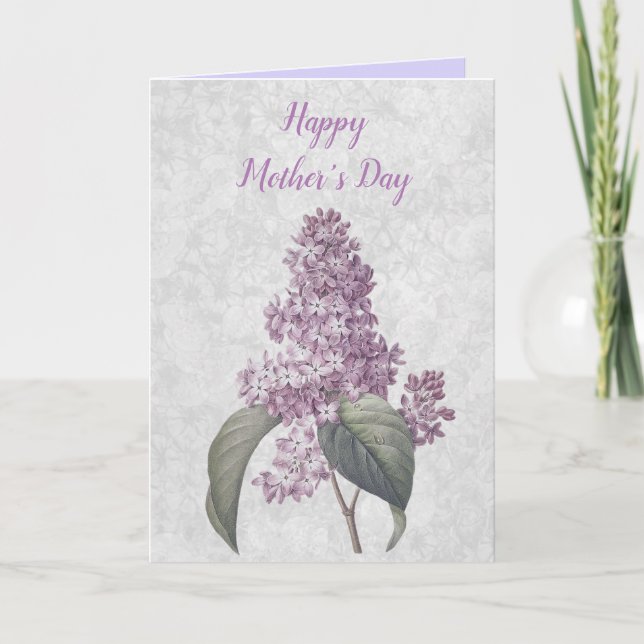 Beautiful Lilacs Flower Happy Mother's Day Holiday Card (Front)
